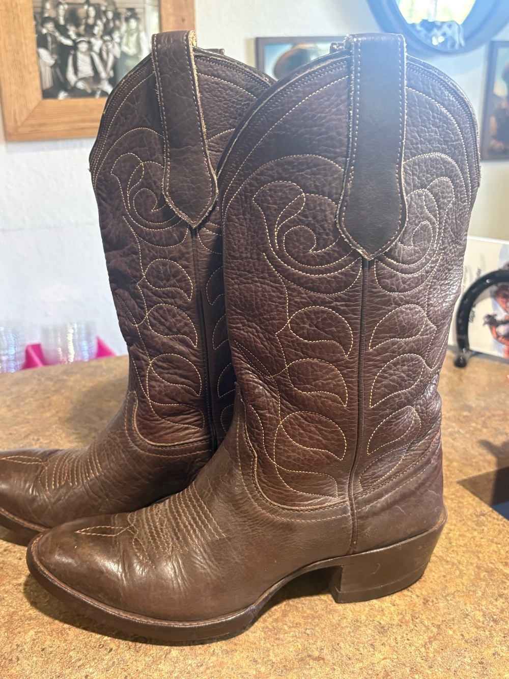 Laramie handmade vintage men’s western cowboy boot all leather size 9D